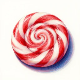 multicolor drawing of a piece of striped candy, red and white by artstation created at modern world in 4 k ultra high resolution, with inspiring feeling