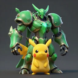 game screenshot of the emerald endboss, ubisoft, capcom octane render blender cgsociety, detective pikachu style, paleoartist, concept art by rj palmer