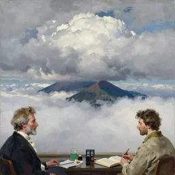painting by sargent and leyendecker and greg hildebrandt savrasov levitan above low clouds overcast the cloud on madeira faroe azores island
