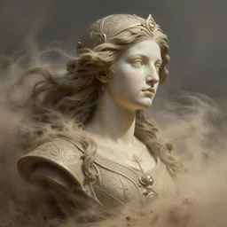 dusty wind blowing!!!, dreaming of the void! cinematic volumetric lights, bust portrait, dnd, fantasy, intricate, elegant, highly detailed, digital painting, artstation, concept art, smooth, sharp focus, illustration, art by artgerm and tom bagshaw and greg rutkowski and alphonse mucha