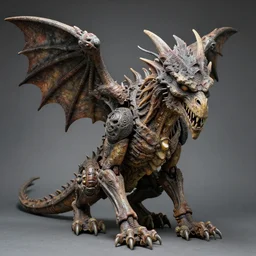 photo taken of an epic intricate, ultra detailed, super realistic gritty, exquisitely weathered animatronic movie prop of a lifelike sculpture of a gargoyle creature created by weta workshop, portrait, photorealistic, sharp focus, 4 0 0 0 k, f 1. 4