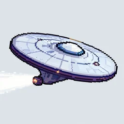 pixel art 2d starship enterprise warp speed