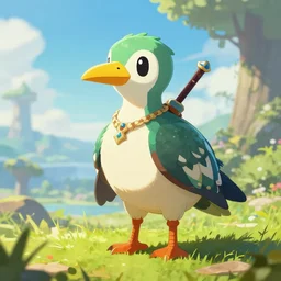 a cucco from the legend of zelda breath of the wild, breath of the wild art style.