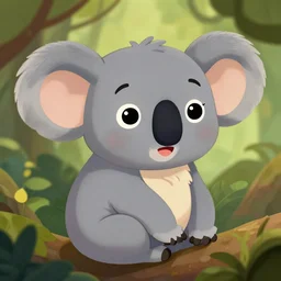 beautiful detailed cute character design of a cartoon koala, tlk, tlk, in the style of'the jungle book'profile pic. deviantart adoptable, style of maple story and zootopia, portrait studio lighting by jessica rossier and brian froud in the style of disney, artstation deviantart alphonse mucha