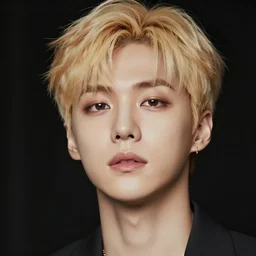 portrait of SuHo from EXO with blond hair