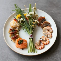 a bouquet of jewellery in the style of food plating