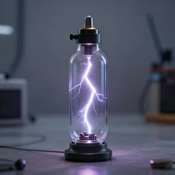 Lightning in a bottle, 4K octane render, depth of field