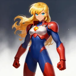 samus in a mega man suit, digital painting