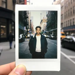 Polaroid Photo of Kirby on the street in New York City