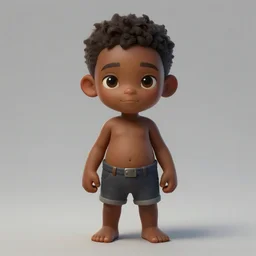 a highly detailed illustration of a little black boy with only one leg, cute, highly detailed, centered, digital painting, artstation, concept art, smooth, sharp focus, league of legends concept art, wlop