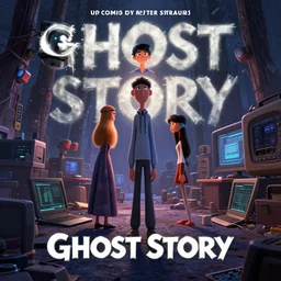 a gorgeous poster for the upcoming computer animated remake of'ghost story '. based the novel by peter straub. high detail, 8 k, cgimovie, trending on artstation