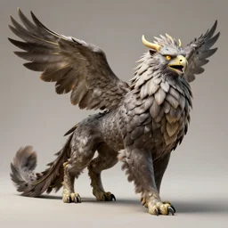 a graceful griffin, fantasy, professionally retouched, soft lighting, powerful, realistic, smooth feathers, perfect golden eyes, wide angle, sharp focus on whole body, 8 k high definition, insanely detailed, intricate, elegant, art by artgerm and wlop