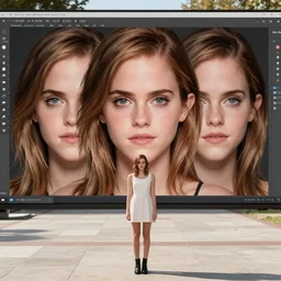 Emma Watson for Victorian Secret as anime character, perfect symmetrical face, full length shot, XF IQ4, 50MP, 50mm, f/1.4, ISO 200, 1/160s, natural light, Adobe Lightroom, DxO Photolab, rule of thirds, symmetrical balance, depth layering, Sense of Depth, AI enhanced