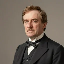 Portrait of a victorian politician wearing a suit. Detailed