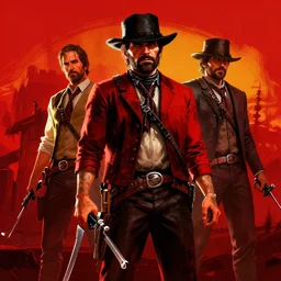 a beautiful artwork illustration, red dead redemption 2, high contrast, high contrast, high contrast, vibrant colors, vivid colors, high saturation, by Greg Rutkowski and Jesper Ejsing and Raymond Swanland, featured on artstation, wide angle, vertical orientation