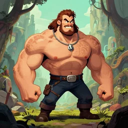 hannibal buress in a fantasy world, muscular, illustrated by wlop, greg rutkowski