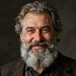 A kindly man with a bushy grey beard by ilya kuvshinov