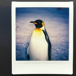 beauty pageant of penguins, photo 2 0 2 2, taken with polaroid