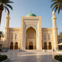 arabic town hall, highly detailed, 4k, HDR, award-winning, octane render, trending on artstation, volumetric lighting