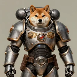 wearing warhammer 4 0 0 0 0 emperor armor realistic cyborg anthropomorphic shiba inu scifi cyberpunk, portrait art by donato giancola and greg rutkowski, vintage retro scifi, realistic face, digital art, trending on artstation, symmetry