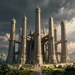 massive ancient machines in a vast landscape, digital art, hauntingly beautiful, very very very realistic