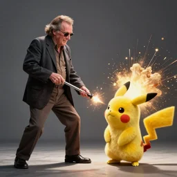 Jack Nicholson plays Terminato and he shoots Pikachu, yellow fur explodes