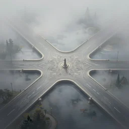 crossroad with multiple paths. good and bad. fog. intricate, elegant, highly detailed, digital painting, artstation, concept art, sharp focus, illustration, by justin gerard and artgerm, 8 k