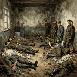 1 8 5 4 crimea, florence nightingale, army hospital in scutari, overcrowded, filthy, blocked drains, broken toilets, rats, many wounded soldiers, sleep dirty floor, grimy walls, finely detailed perfect art, painted by kobayashi tatsuyoshi, trending on pixiv fanbox
