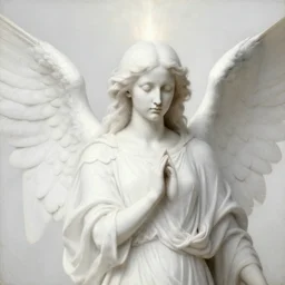 realistic medieval painting portrait of white angel with clean narrow face like noface and miracle light coming up from the head, 3 / 4, grace and blessing, sfumato effect by leonardo da vinci, renaissance, christianity, only white colors, emty background
