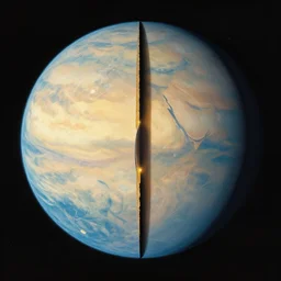 a planet inside a planet inside a planet inside a planet. sliced for presentation purposes.