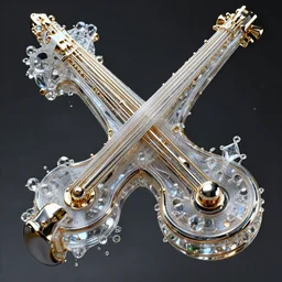 a musical instrument based on quantum mechanics, photography, super - resolution, liquid metal, glass fiber, glass and crystals, ray tracing reflections, textured, insanely detailed and intricate, hypermaximalist, elegant, ornate, hyper realistic, super detailed