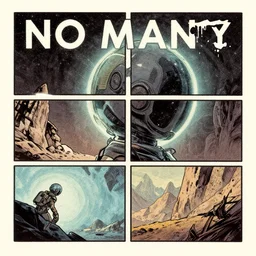 no man sky, vintage comic by greg rutkowski