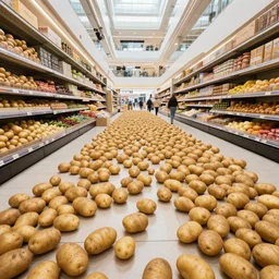 Beautiful Photograph of a infinite infinite infinite Mall Mall with many potatoes potatoes potatoes potatoes on the floor