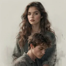 a tall girl and her short boyfriend, digital portrait by greg rutkowski, intricate, soft focus, highly detailed, cinematic, epic, artstation