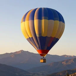 sunrise mountain water hot air balloon digital art by tooth wu trending on artstation