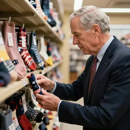 george w. bush contemplating sock purchases