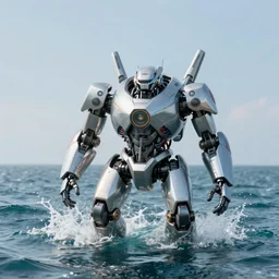 A mech coming out of the ocean by greg rutkowski, Mandy Jurgens