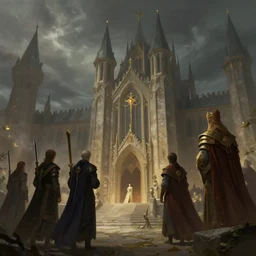 academy of the grand mages viewed from outside, concept art, digital painting, trending on artstation, deviantart, epic composition, extremely detailed, ambient lighting, masterpiece, sharp focus, octane render