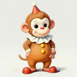 The cute monkey clown by Greg Hildebrandt