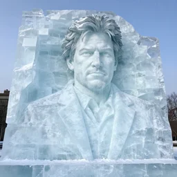 harrison ford sculpture carved out of ice