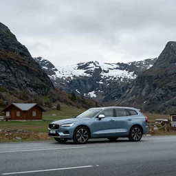 Volvo car northern Sweden scenic mountain location Photography by This is Made