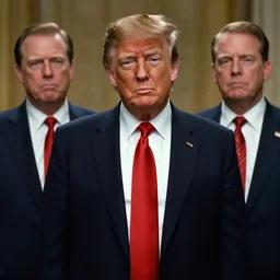 film still from Pulp Fiction (1994) but every character is Donald Trump