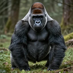 gorilla, in the style of amon duul phallus dei