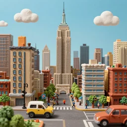 new york city, claymation style, very detailed