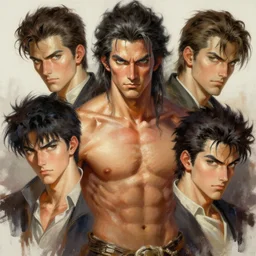 the legendary manslayer, digital painting, masterpiece by rembrandt and thomas kinkade and frank frazetta and kentaro miura, by reiq and tite kubo, stylized yet realistic faces and anatomy, advanced lighting technology, beautiful, gorgeous brush strokes