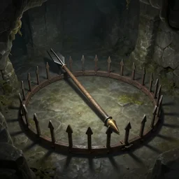 arrow trap inside a dungeon, artstation