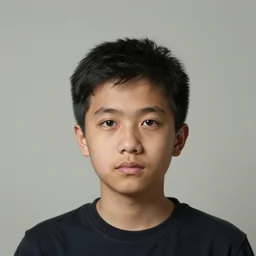 a small head man, portrait in the 4 th dimension