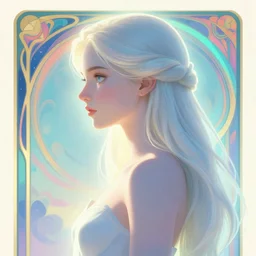 side portrait, imogen poots paladin, gloomhaven, soft, smooth, luminescent, art nouveau tarot, backlit glow, colorful swirly ripples, gaudy colors, aesthetic octane render, unreal engine, 8 k, by artgerm, greg rutkowski, alphonse mucha
