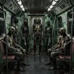 featureless humanoid figures on the subway, dimly lit, distressed Venetian green plaster walls, liminal space, haunting atmosphere, gothic, photorealistic, hyperdetailed 3D matte painting, hyperrealism, hyperrealistic, cinematic, silent hill, horror style, 8k ultra HD octane render