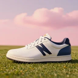 a photoshoot for a new golf le fleur shoe designed by travis scott, 8 k concept art, golden hour, vintage, pink skies, cloudy, dreamy, extremely detailed